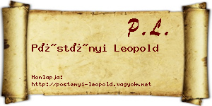 Pöstényi Leopold névjegykártya